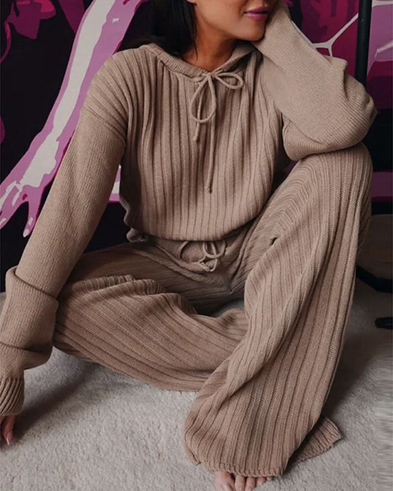 Gemütliches, schickes Rippen-Lounge-Set für Entspannung und Stil für Damen