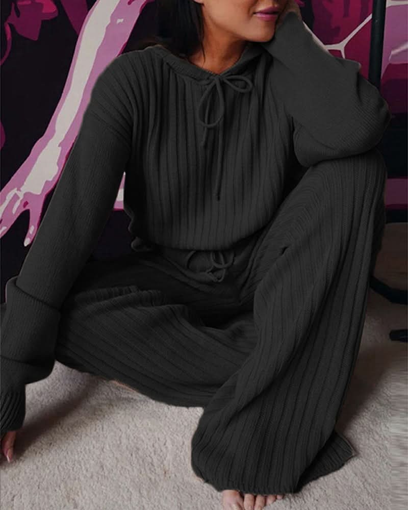 Gemütliches, schickes Rippen-Lounge-Set für Entspannung und Stil für Damen