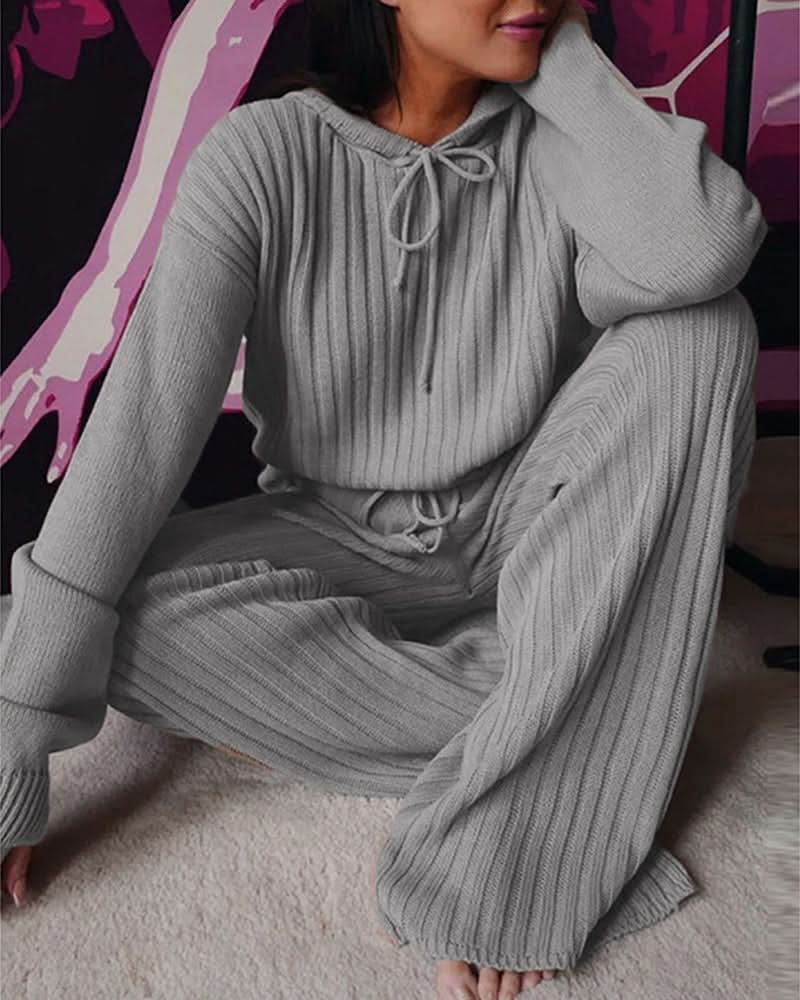 Gemütliches, schickes Rippen-Lounge-Set für Entspannung und Stil für Damen