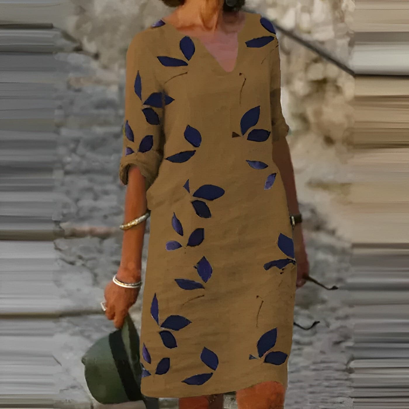 Erene - Schönes Sommerkleid mit Blattmotiv