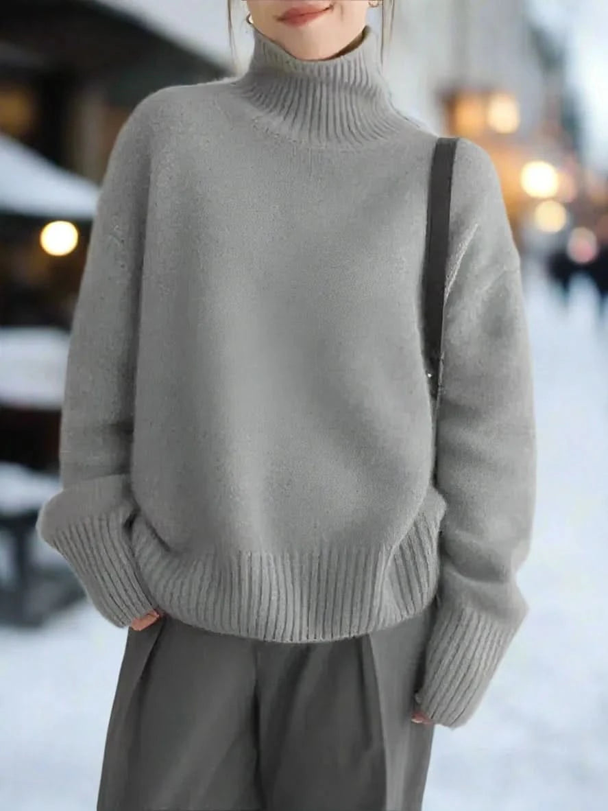 Luxuriöser Kaschmir-Rollkragenpullover für Frauen