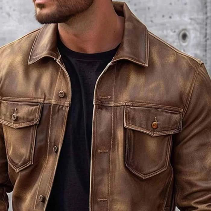 Robuste Vintage-Lederjacke – zeitlos und strapazierfähig für Herren
