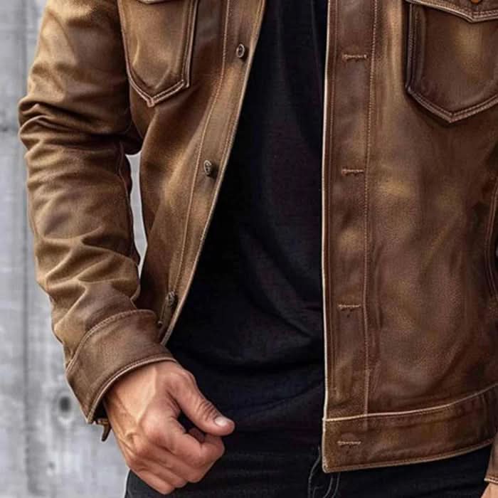 Robuste Vintage-Lederjacke – zeitlos und strapazierfähig für Herren