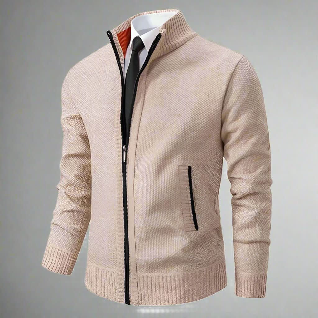 Elegante Herrenstrickjacke mit Reißverschluss und moderner Ausstrahlung
