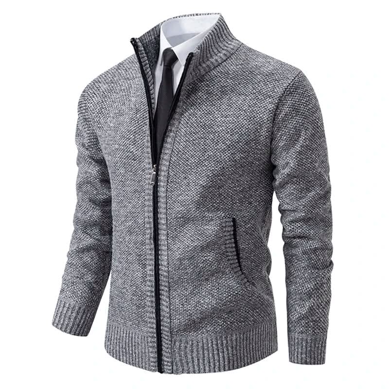 Elegante Herrenstrickjacke mit Reißverschluss und moderner Ausstrahlung