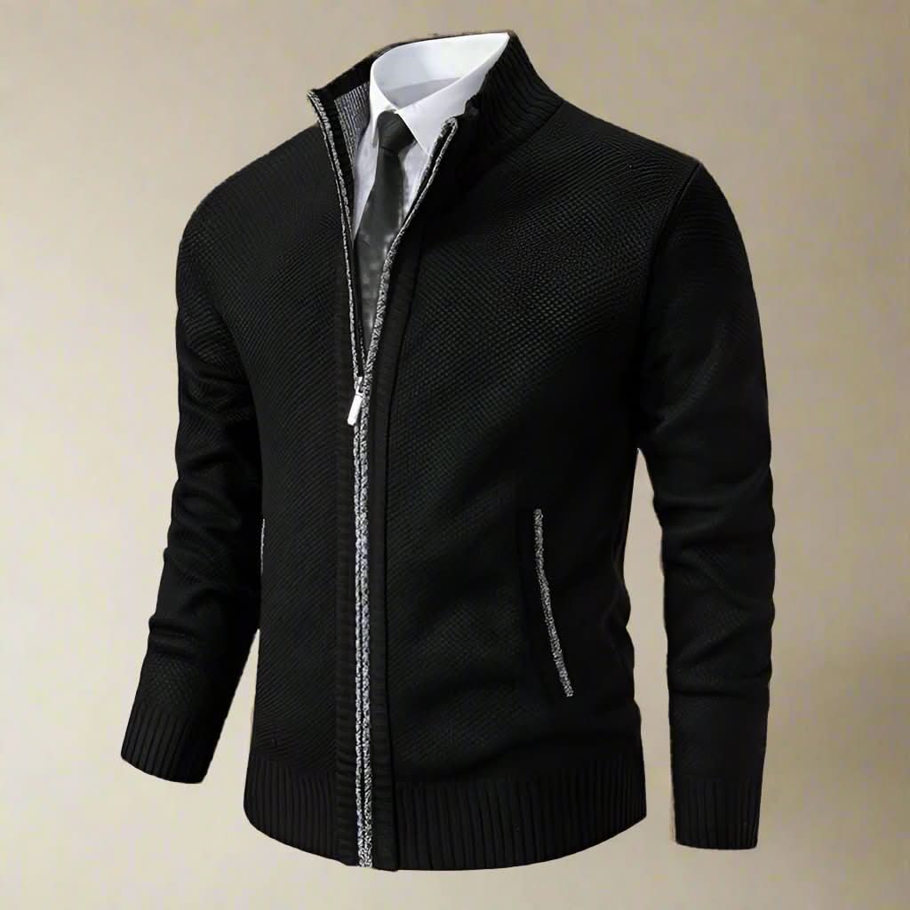 Elegante Herrenstrickjacke mit Reißverschluss und moderner Ausstrahlung