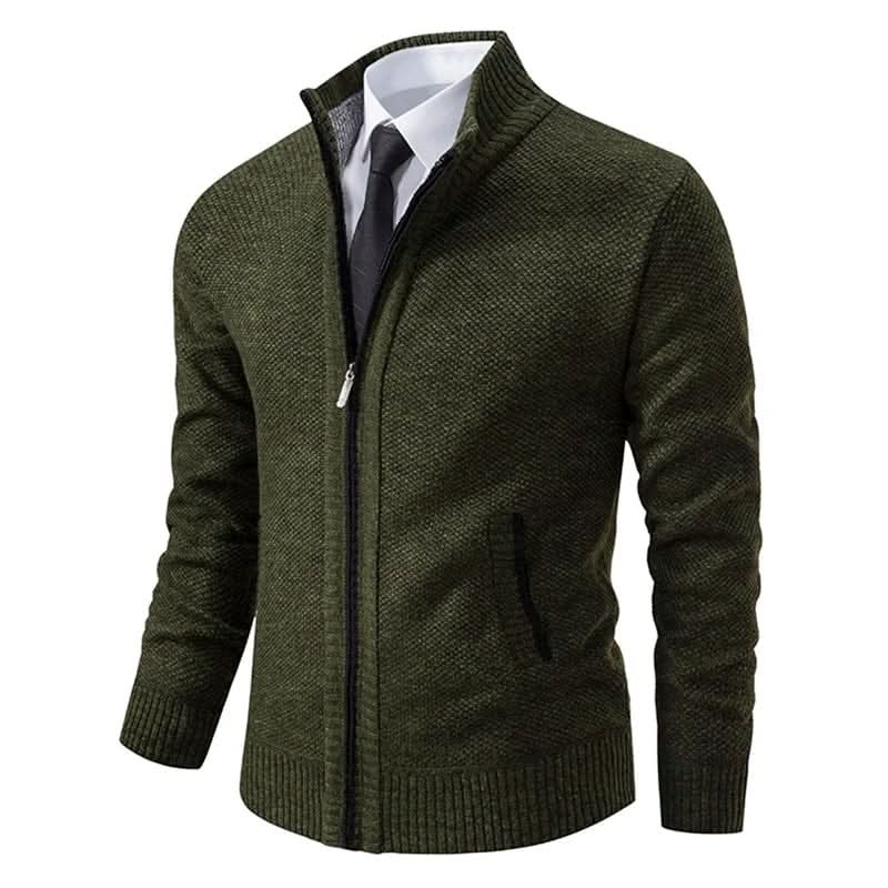 Elegante Herrenstrickjacke mit Reißverschluss und moderner Ausstrahlung