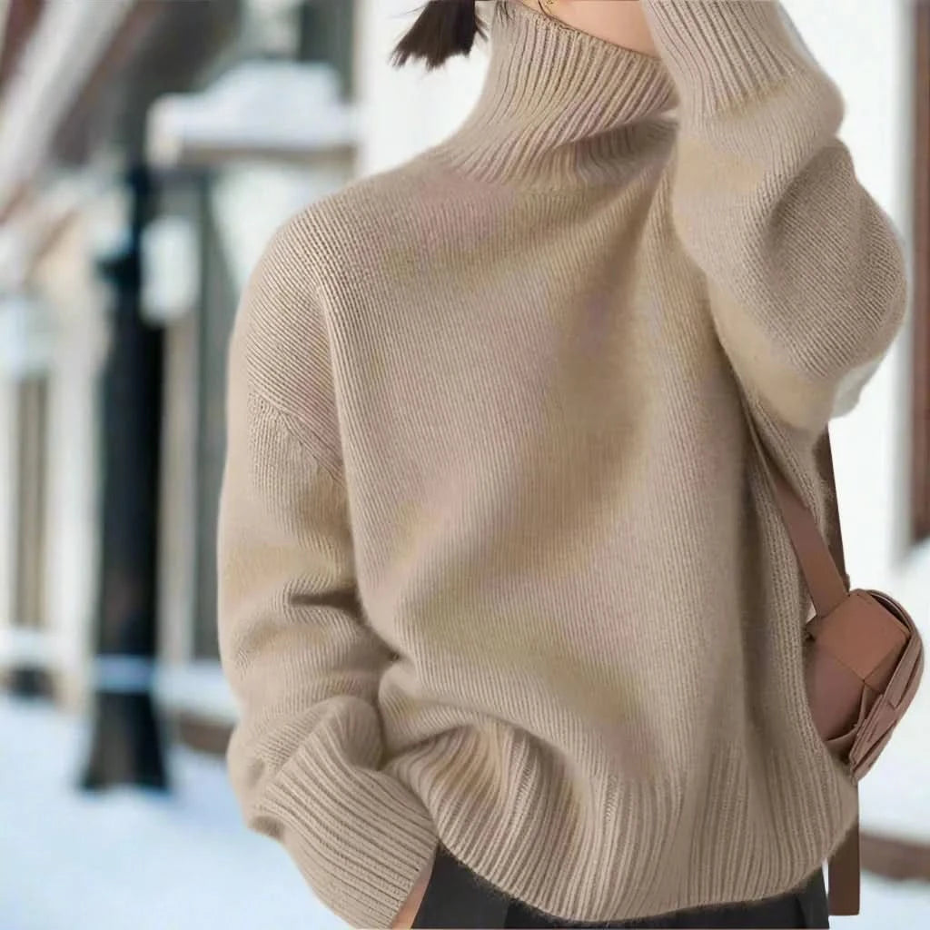 Luxuriöser Kaschmir-Rollkragenpullover für Frauen