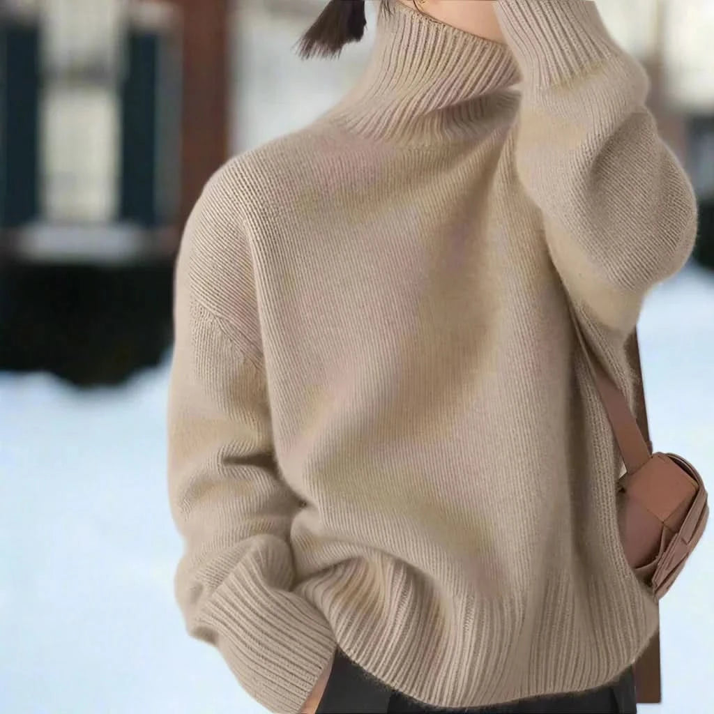 Luxuriöser Kaschmir-Rollkragenpullover für Frauen