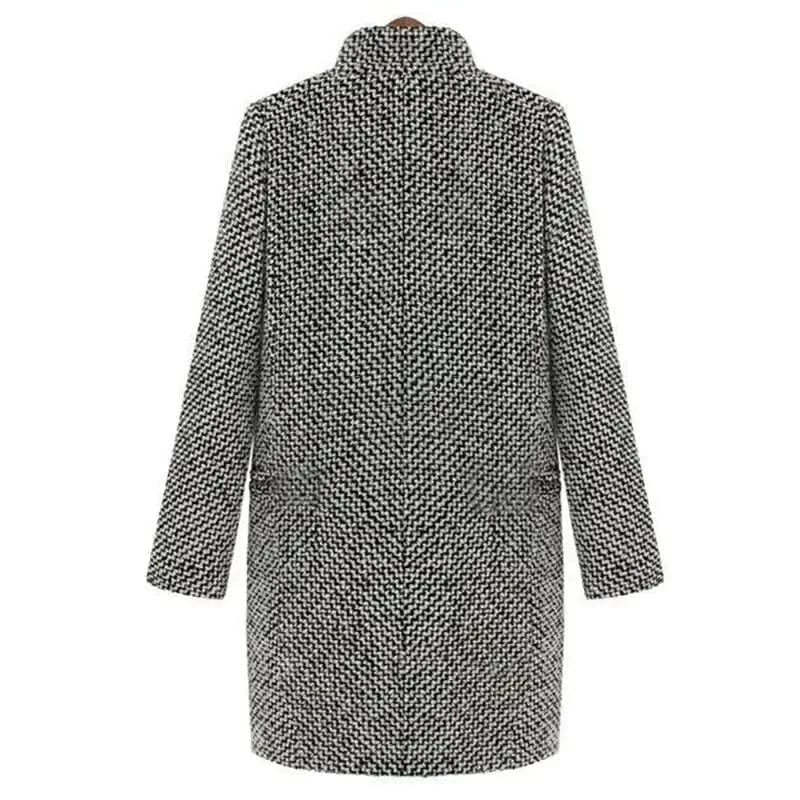 Eleganter Mantel mit Hahnentritt-Muster für Frauen