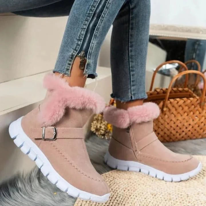 Wasserdichte Winterstiefel mit Pelzfutter – warm und gemütlich für Damen
