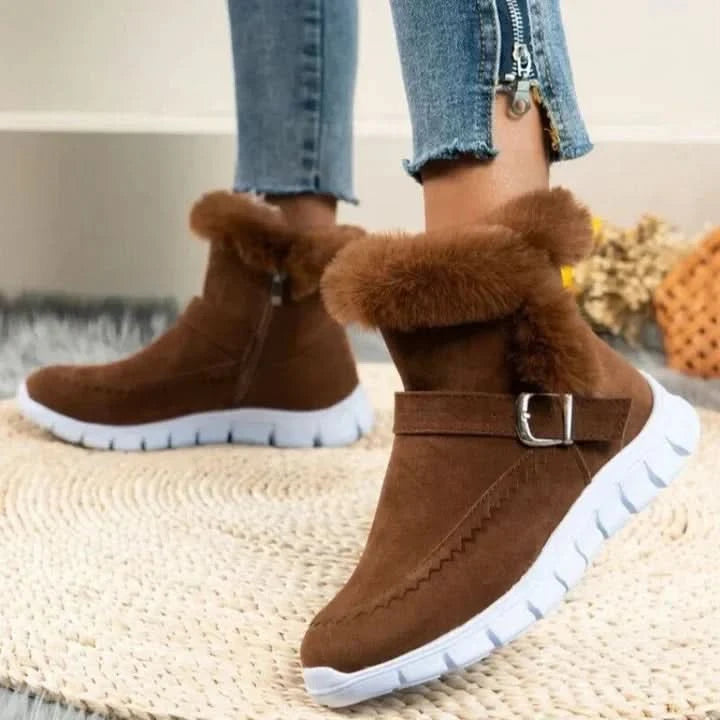 Wasserdichte Winterstiefel mit Pelzfutter – warm und gemütlich für Damen