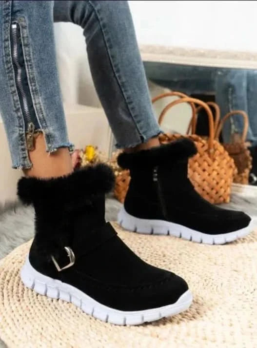 Wasserdichte Winterstiefel mit Pelzfutter – warm und gemütlich für Damen
