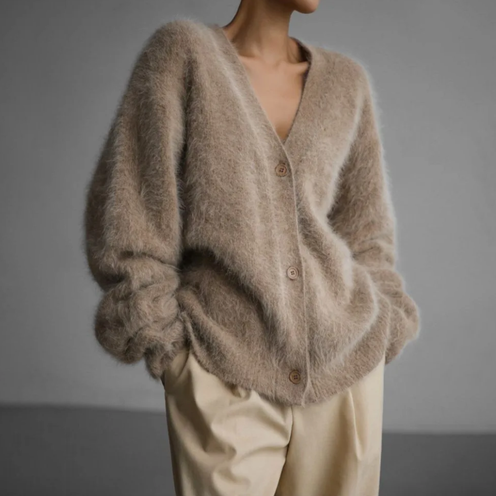 Pullover mit tiefem Ausschnitt und lockerer Passform