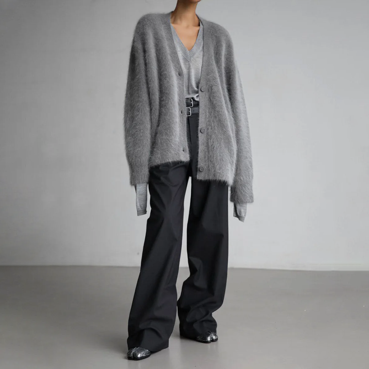 Pullover mit tiefem Ausschnitt und lockerer Passform