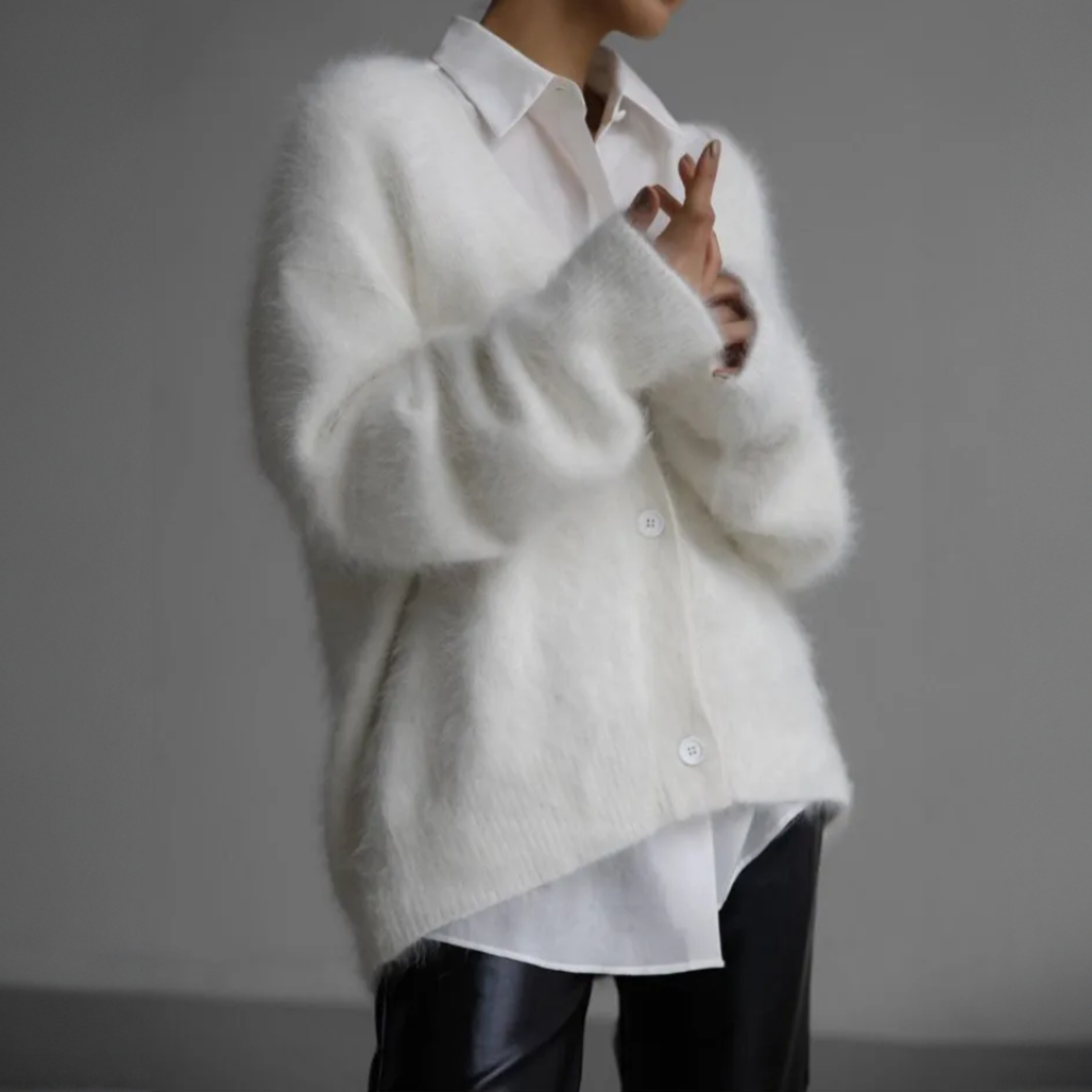 Pullover mit tiefem Ausschnitt und lockerer Passform