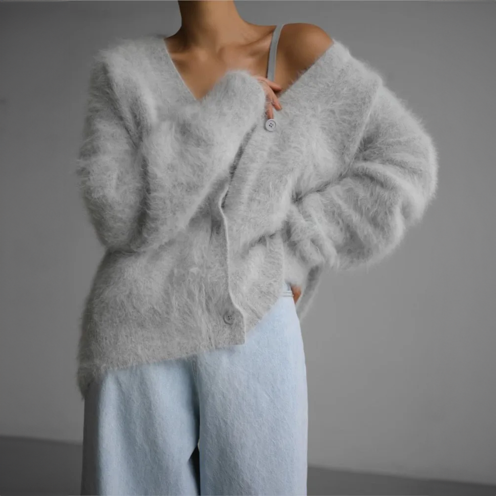 Pullover mit tiefem Ausschnitt und lockerer Passform