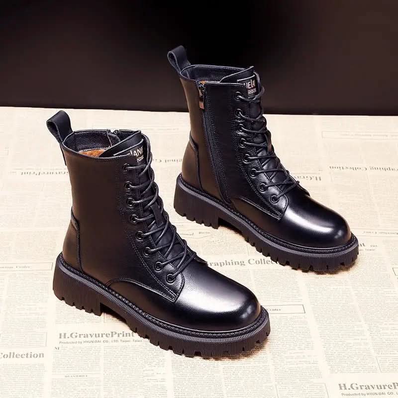 Bequeme, schicke und anpassungsfähige schwarze Lederstiefel für Damen