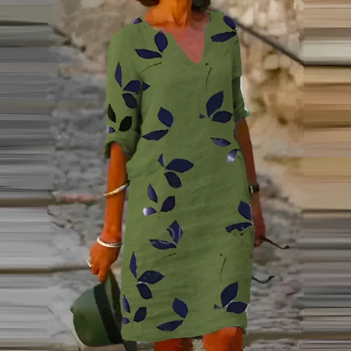 Erene - Schönes Sommerkleid mit Blattmotiv