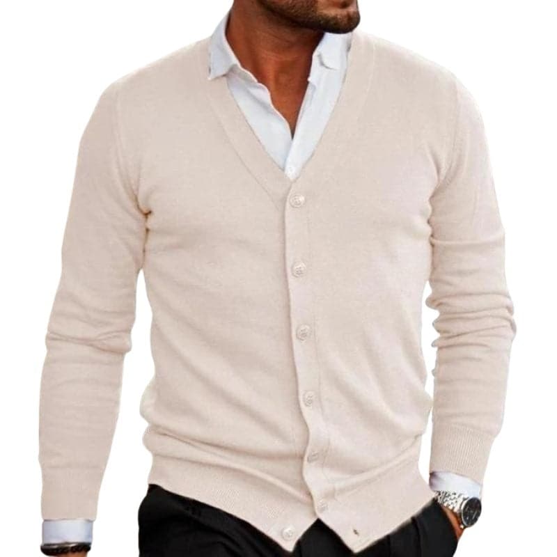 Luis - Eleganter Baumwollcardigan mit Knopfleiste