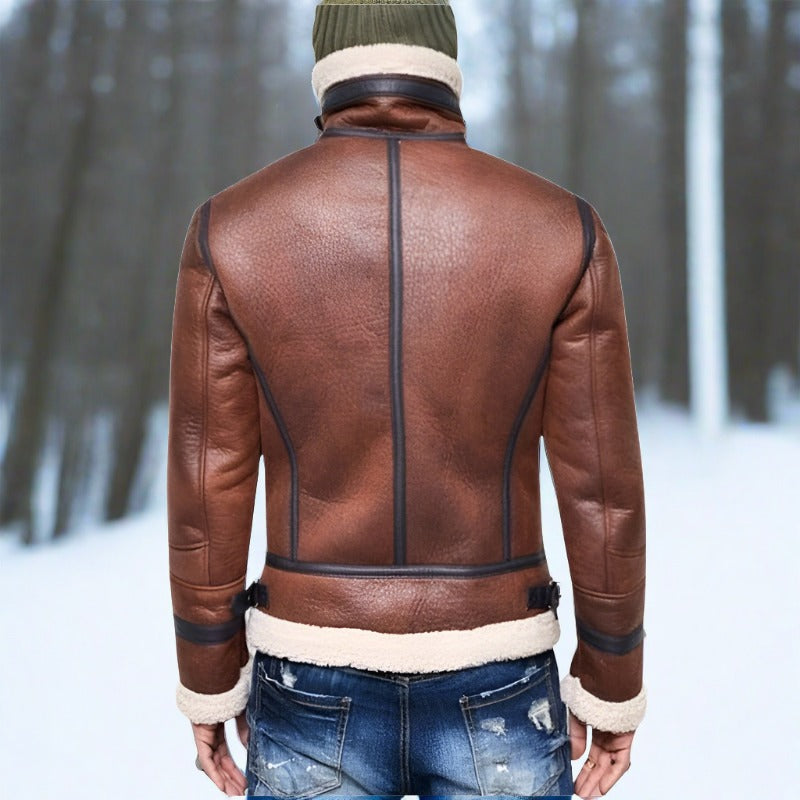 Bent - Dicke, gefütterte Lederjacke für den Winter