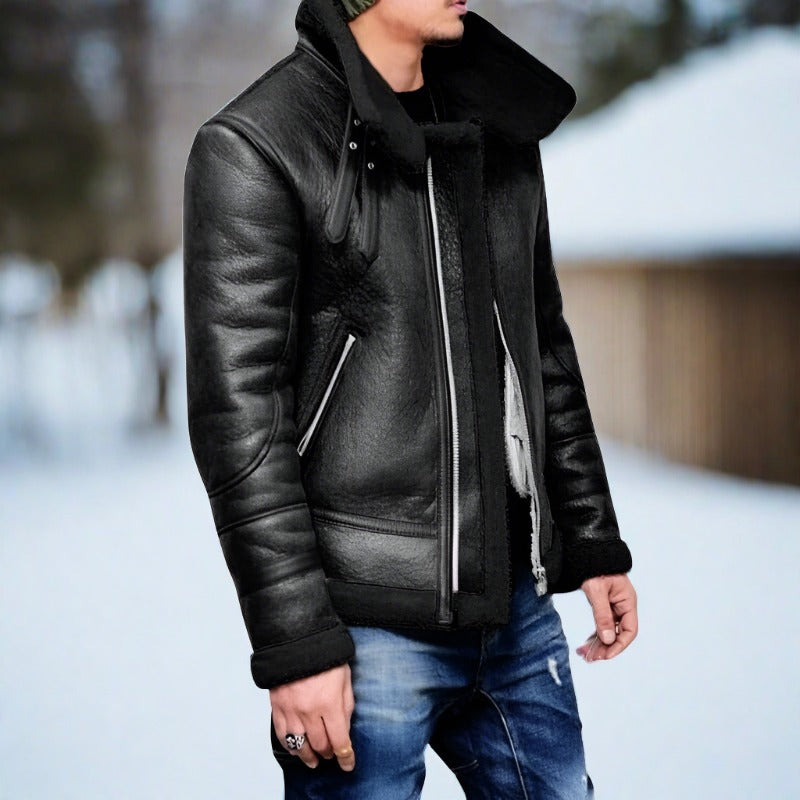 Bent - Dicke, gefütterte Lederjacke für den Winter