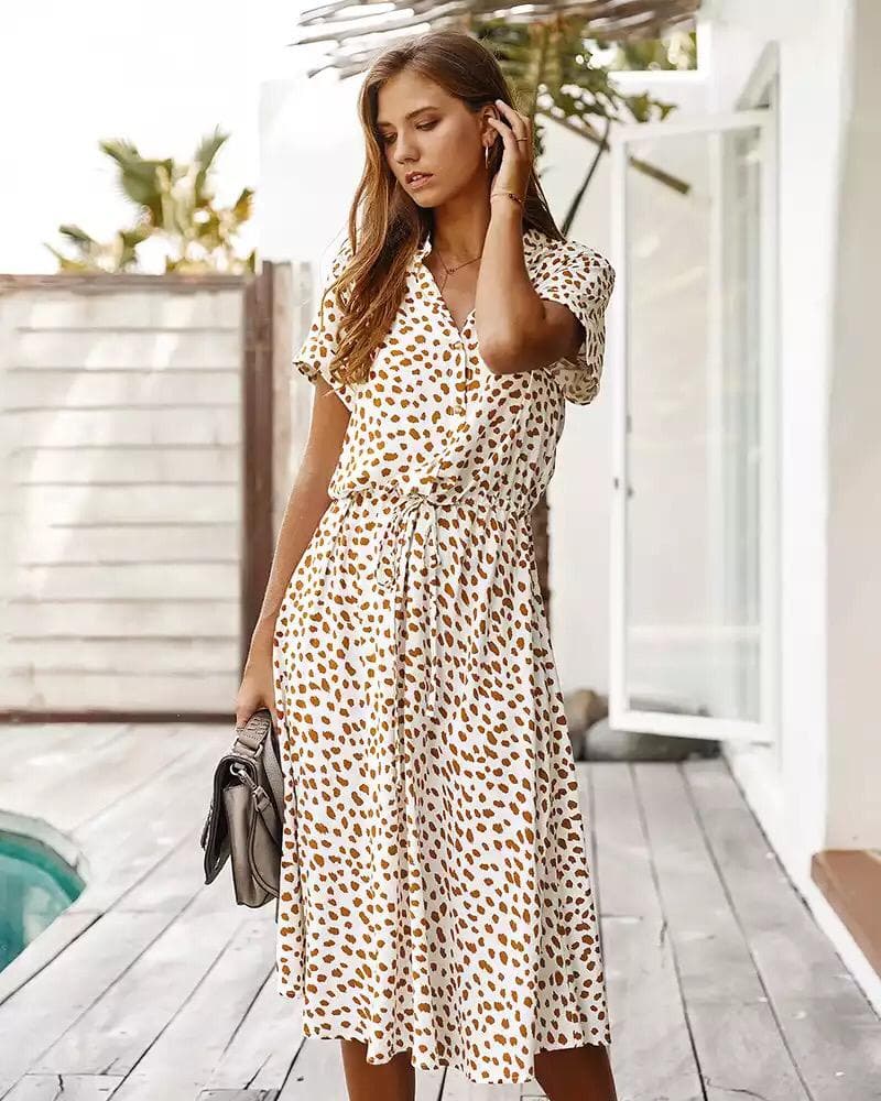 Anais - Elegantes Kleid mit Leopardenmuster