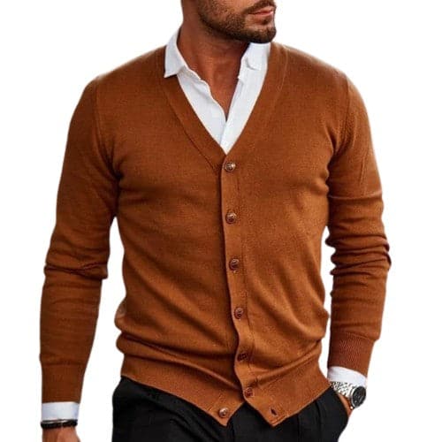 Luis - Eleganter Baumwollcardigan mit Knopfleiste