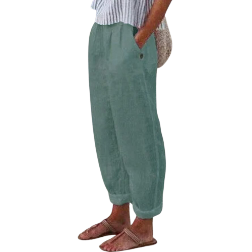 Julia - Weiche Leinenhose mit Seitentaschen