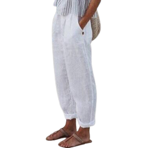 Julia - Weiche Leinenhose mit Seitentaschen