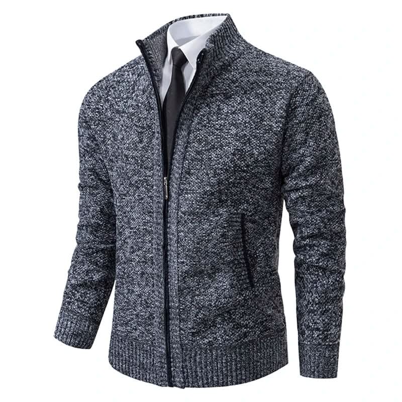 Elegante Herrenstrickjacke mit Reißverschluss und moderner Ausstrahlung