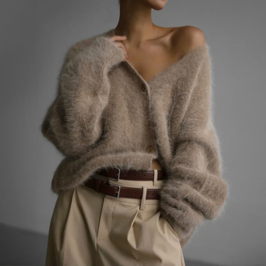 Pullover mit tiefem Ausschnitt und lockerer Passform