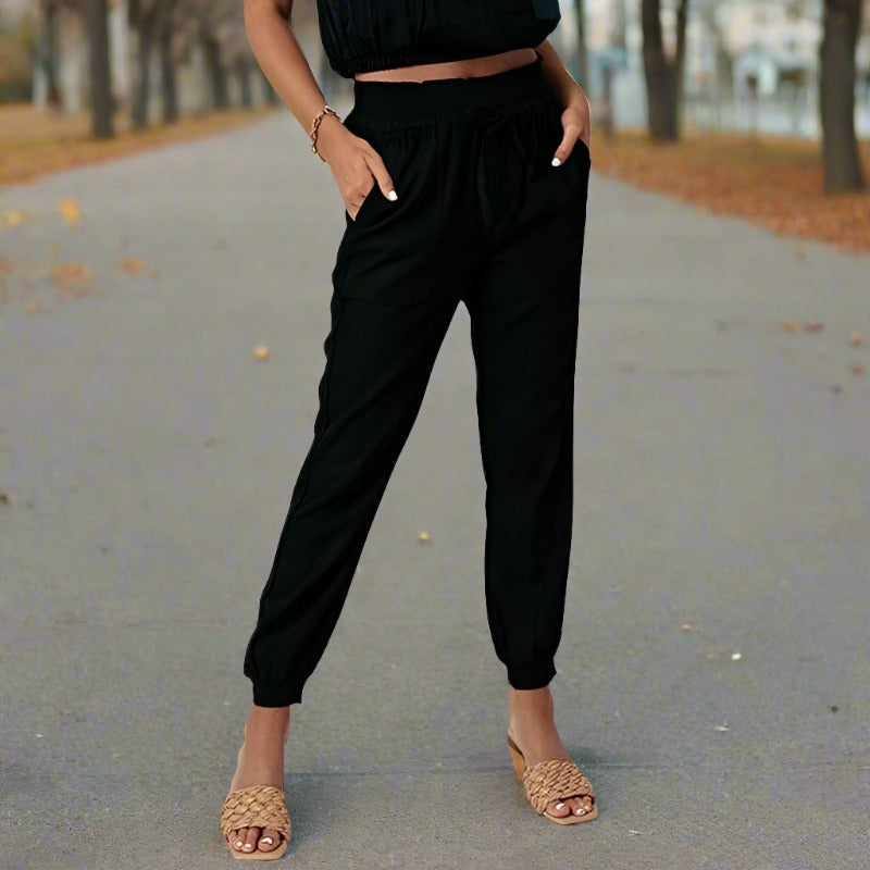 Selina - Bequeme Haremshose mit Kordelzug (Wide-Fit)