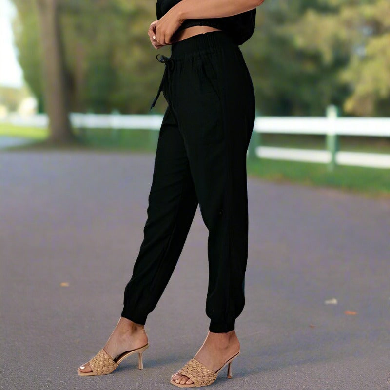 Selina - Bequeme Haremshose mit Kordelzug (Wide-Fit)
