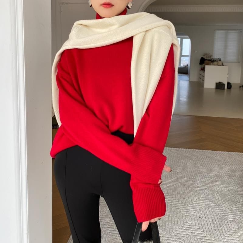 Marie - Weicher Baumwollpullover mit Rollkragen