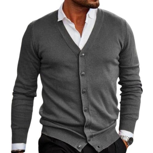 Luis - Eleganter Baumwollcardigan mit Knopfleiste
